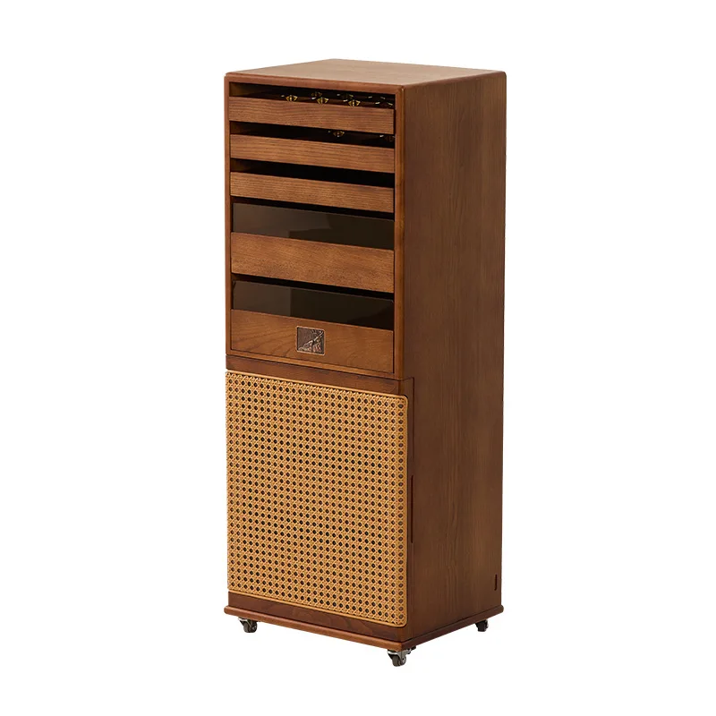 Solid wood dental cabinet, tea set, Wenwan storage cabinet, antique moveable eight tea cabinets, living room floor locker