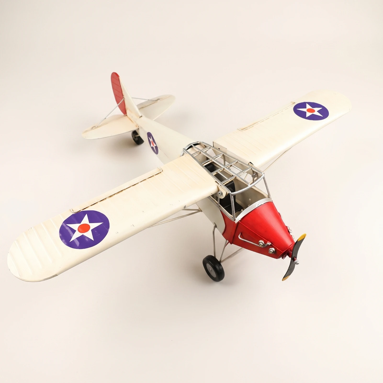 Propeller Airplane Model Handmade Metal Airplane Model Plane Ornament Rustic Decor Decorative for Collectors, Shelf, Desk