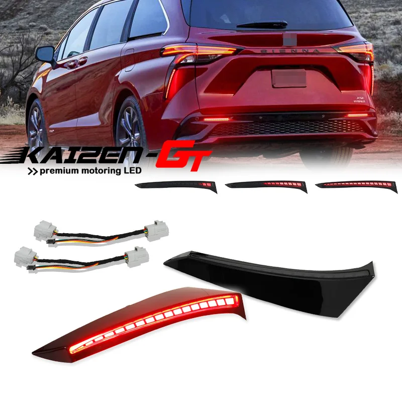 

Red LED Car Rear Bumper Marker Lights Assembly Tail/Brake Lights Sequential Turn Signal Lights For Toyota Sienna 2021 2022 2023