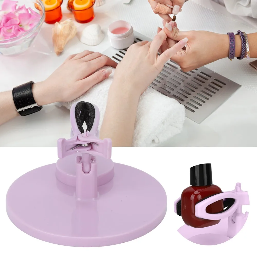 Adjustable Tilt Angle Nail Polish Bottle Holder Anti-Fall Stable Base Secure Clamping Anti-Spill Gel Polish Fix Clip