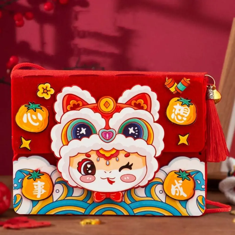 Tessuto in tessuto non tessuto Borsa fai da te Modello serpente Stile cinese Capodanno Borsa fai da te Giocattolo artigianale per bambini Cartone animato