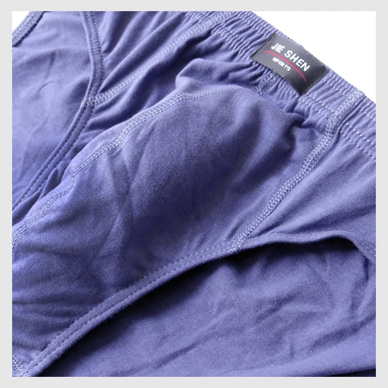 3PCS Men's Underwear Large Size Medium Waist Cotton Breathable Triangle Pants