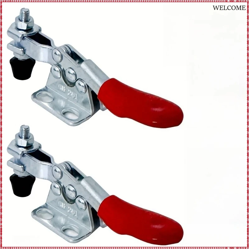 Heavy Duty Toggle Clamp Adjustable Quick Release Metal Clamp with Rubber Tips for Woodworking