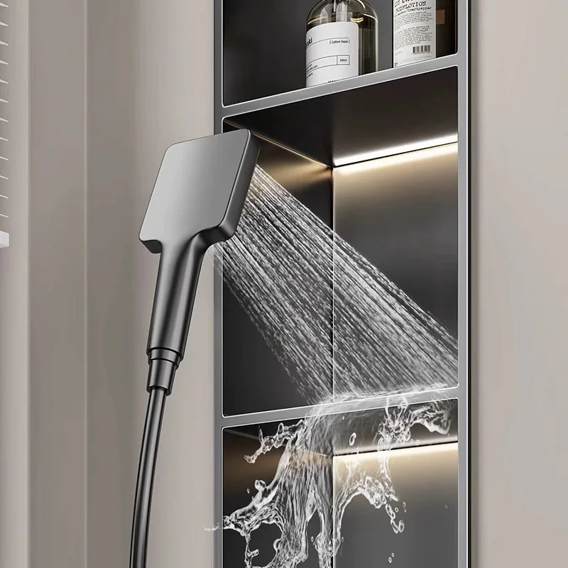 

Toilet niche embedded, toilet toilet stainless steel metal TV cabinet shower room embedded rack