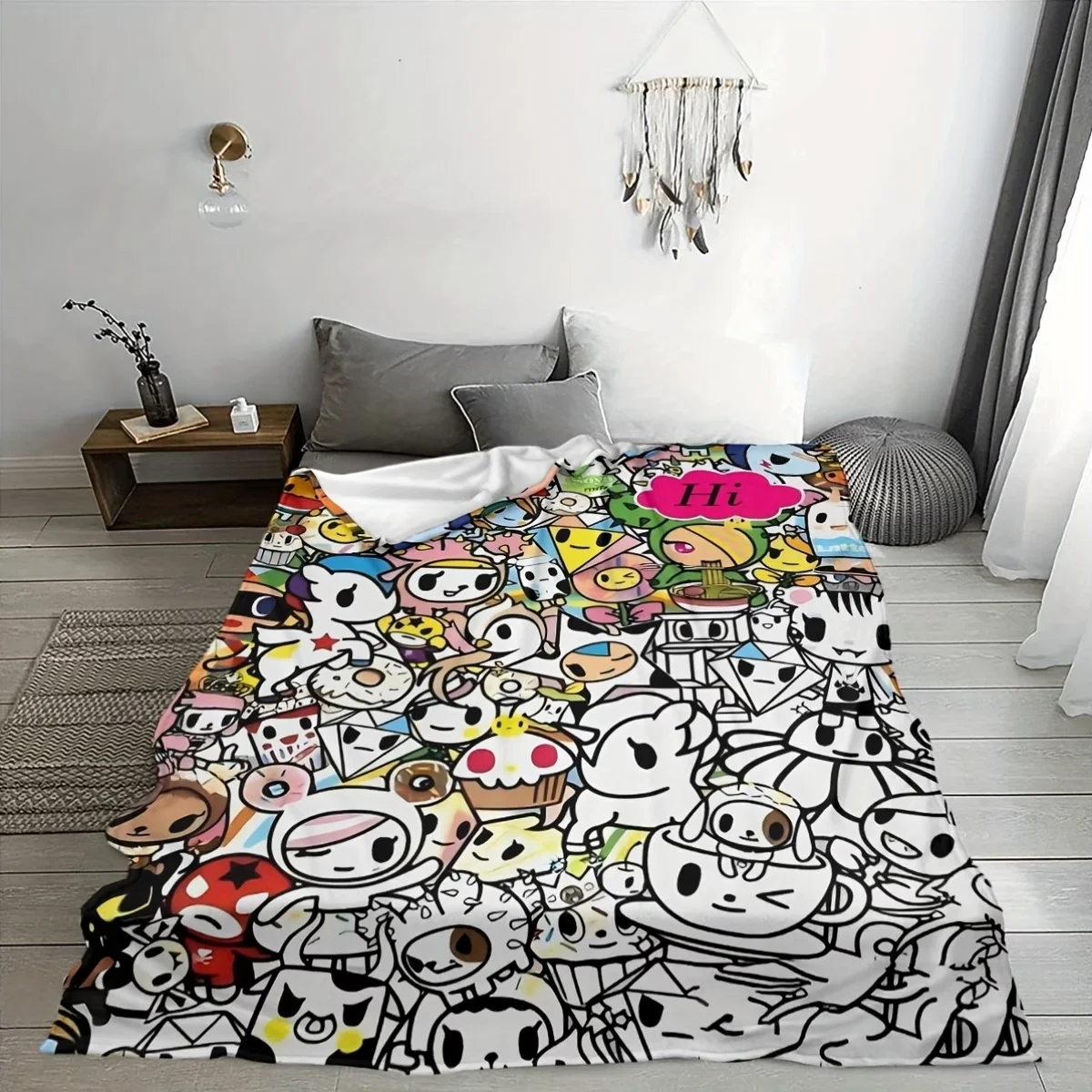 100x150cm Fun Interactive Graffiti Blanket  DIY Coloring and Doodling Blanket Holiday Gift Lambswool Blanket