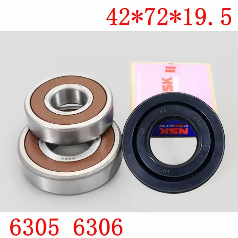 

For Panasonic drum washing machine Water seal（42*72*19.5）+bearings 2 PCs（6305 6306）Oil seal Sealing ring parts