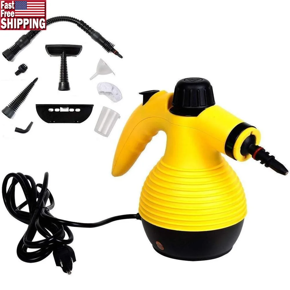 

Handheld Steam Cleaner 1050W Powerful Multi-Purpose Sanitizer with 9 Accessories Fast Heating Chemical Free Home Car Use