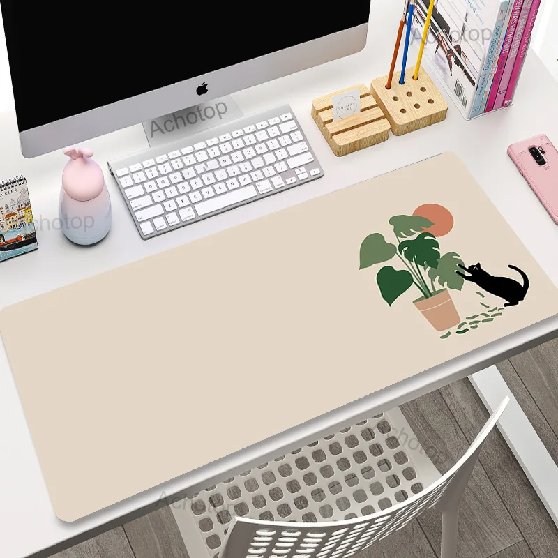 Large Mouse Pads Kawaii Plants Office Mausepads Gamer 400x900 Mousepad Green Art Table Mat Company Desk Pad Cute Cat Laptop Rugs