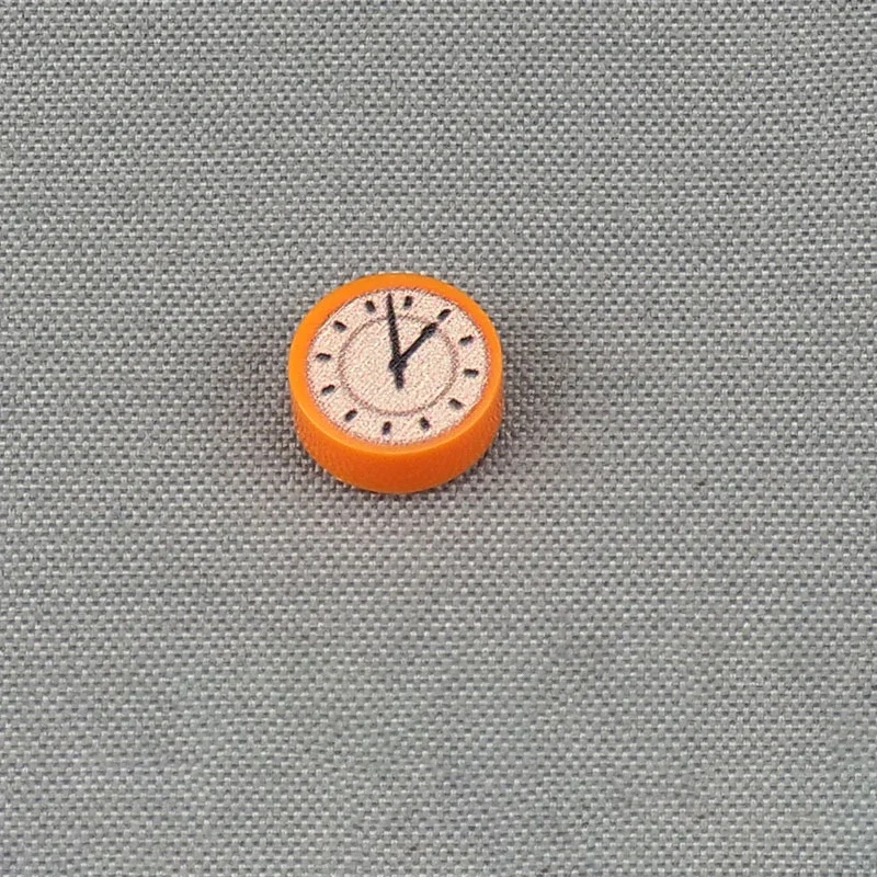 MOC 10PCS 98138pb259 Printed 1x1 Pattern Building Blocks Kit 98138 With Tan Clock Face Round Tile Bricks Particle DIY Toys Gifts