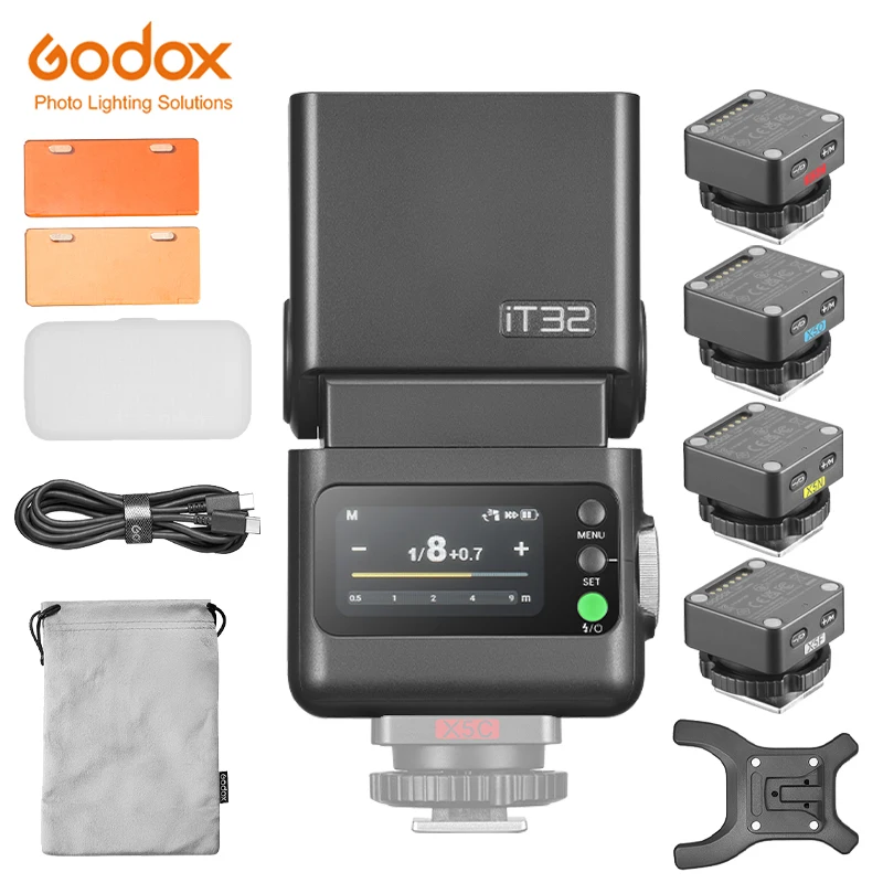 Godox IT32 IFlash Camera Flash TTL HSS Rotating Head on Camera Flash Light X5 C/S/N/F/O/L Wireless TTL Magnetic Flash Trigger