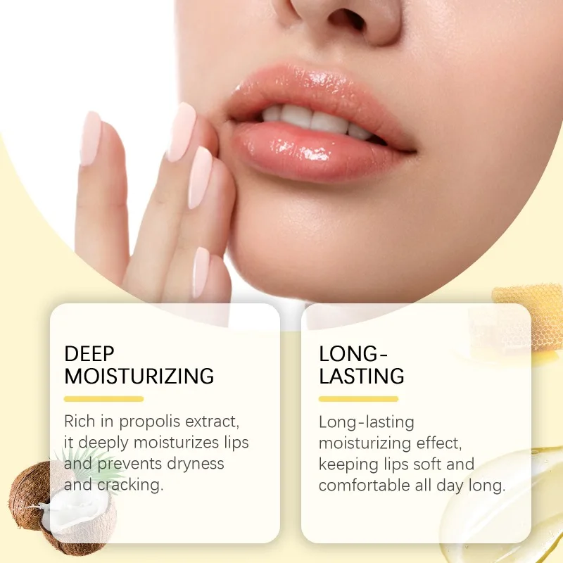 Honig feuchtigkeit spendender Lippen balsam lang anhaltend tief pflegt erweicht Lippen haut täglich Propolis Peeling feuchtigkeit spendenden Lippen balsam 15g