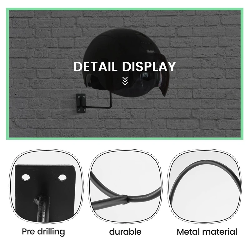 ABWR-5Pcs helm logam, helm pemegang helm rak gantungan dinding dipasang kait untuk mantel, topi, topi dll aksesoris sepeda motor ditingkatkan