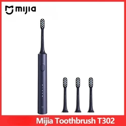 Xiaomi mijia sonic elektrische zahnbürste t302 3 farben 4 bürsten köpfe ipx8 wasserdicht 360 ° kabelloses laden 4 modi reinigung zähne