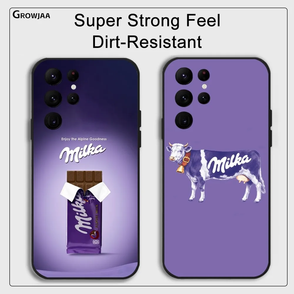 

Chocolate M-MilkaS BoxS Phone Case For Samsung Galaxy S25 S24 S22 S23 Ultra S21 S20 Plus 5G Protective Silicone Funda