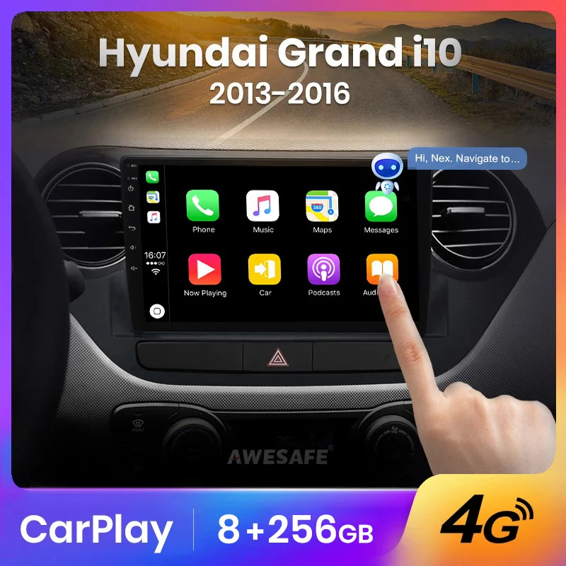 AWESAFE Wireless CarPlay Autoradio for Hyundai Grand I10 2013-2016 Car Radio Multimedia Player Android Auto Stereo GPS