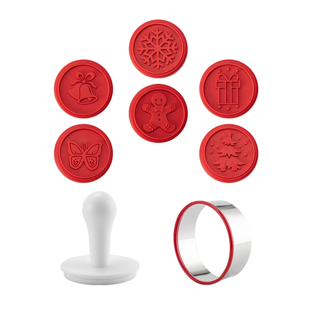 

1 set Cookie Set Biscuit Molds Stamps Holiday Press Mold Embossing Cake Supplies Non Stick Food Grade Silicone Plastic