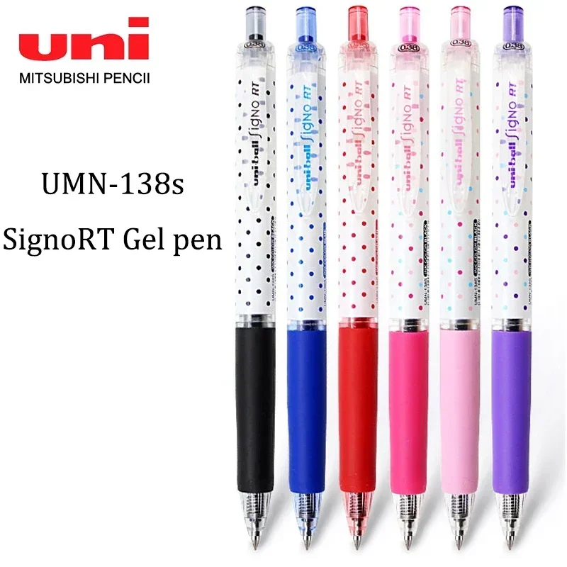 UNI Gel Pen UMN-138S Large Capacity Replaceable Refill 0.38mm Quick Dry Ballpoint Pen Cheap Kawaii Stationery School Acsesories