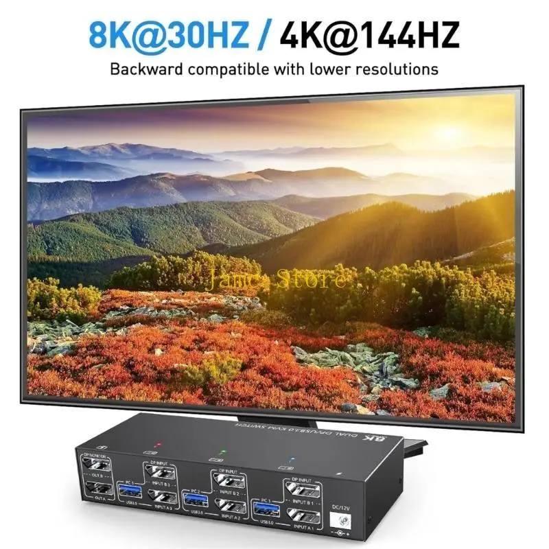 

LX0B User Friendly 8K USB3.0 KVM Switchs Expanders USB3.0 Device Hubs