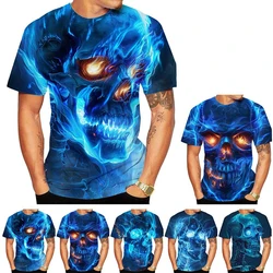 New Fashion Men/Women Round Neck 3D Printed Skull Pattern T-shirt Street Style Unisex Kid Novelty Fashion Top 100-6XL Oversized