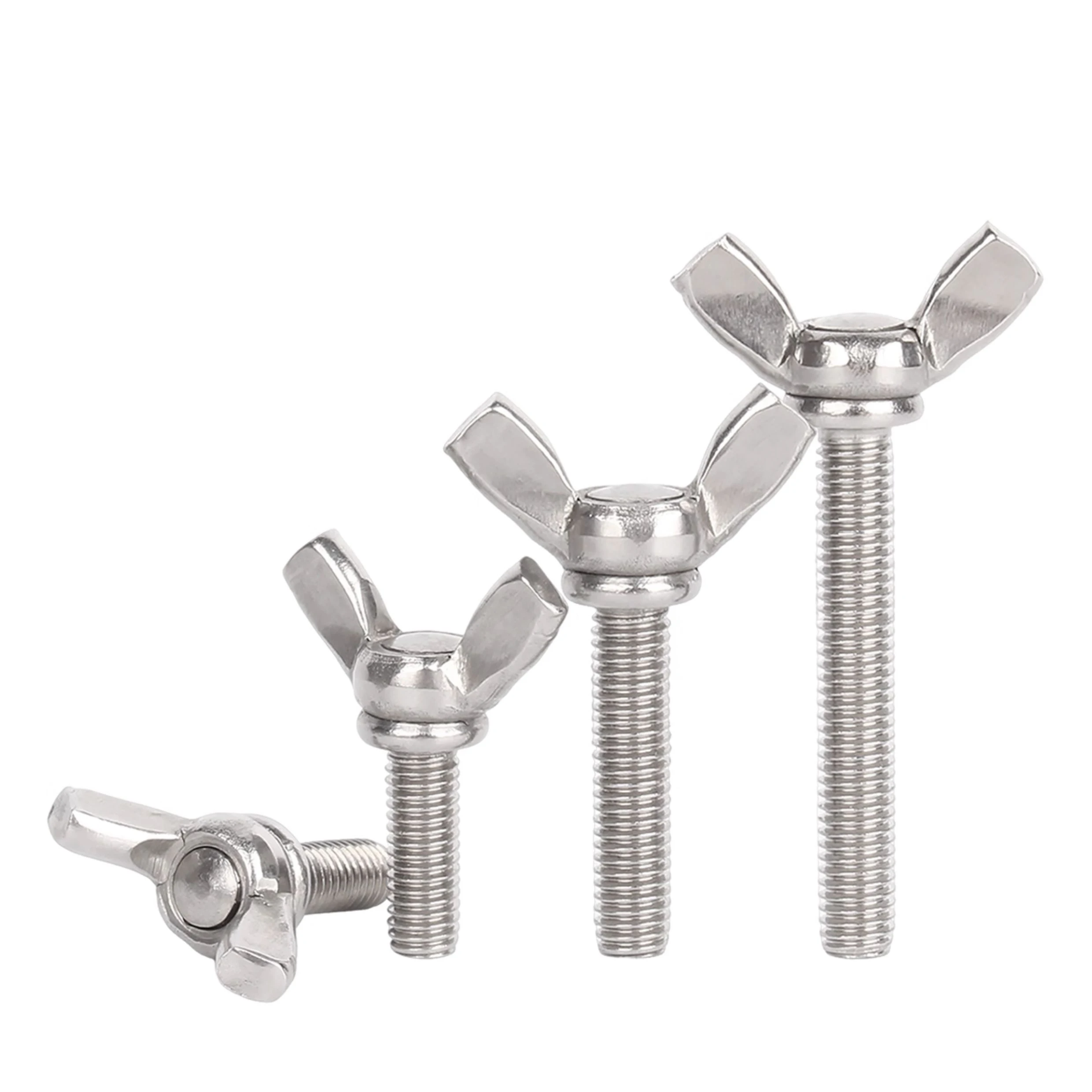 304 Stainless Steel Wing Screw 10Pcs 1/4 Inch Thumb Screw Hand Tighten Butterfly Bolt Claw Hand Tightening Fastener