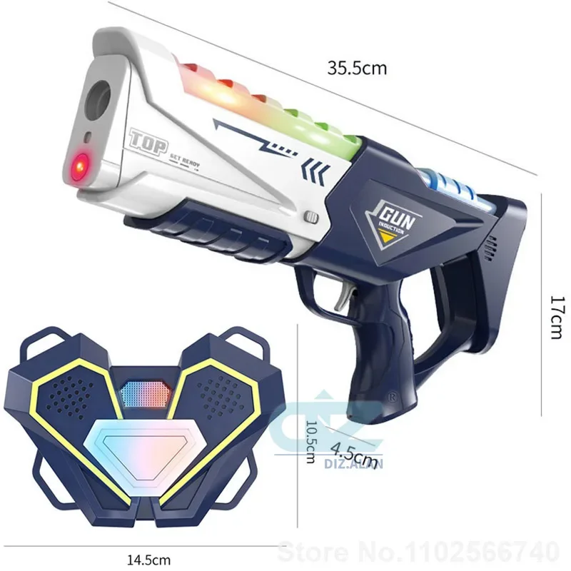 Pistola de juguete con etiqueta infrarroja para niños, juego de batalla con etiqueta láser, chaleco, juguetes eléctricos para niños, arma, Rifle, deporte al aire libre, 35CM