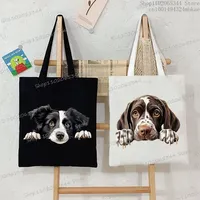 Casual Large Capacity Shoulder Bags Women Men 3D Animal Dog Canvas Tote Bags Funny Anime Dog Series Teenager Fashion Handbags