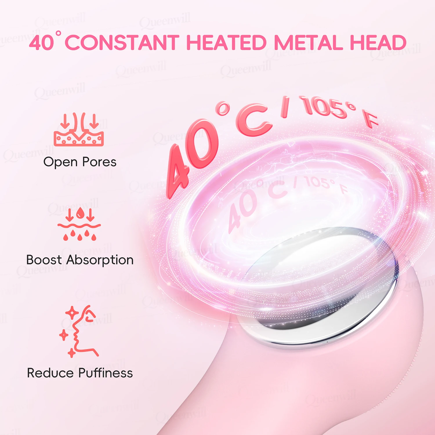 แปรงทำความสะอาดผิวหน้าแบบพกพา แปรงซิลิโคนขัดผิวหน้าคุณภาพเยี่ยม แปรงทำความสะอาดผิวหน้าแบบสั่นพร้อมระบบทำความร้อน สำหรับการทำความสะอาดอย่างล้ำลึก