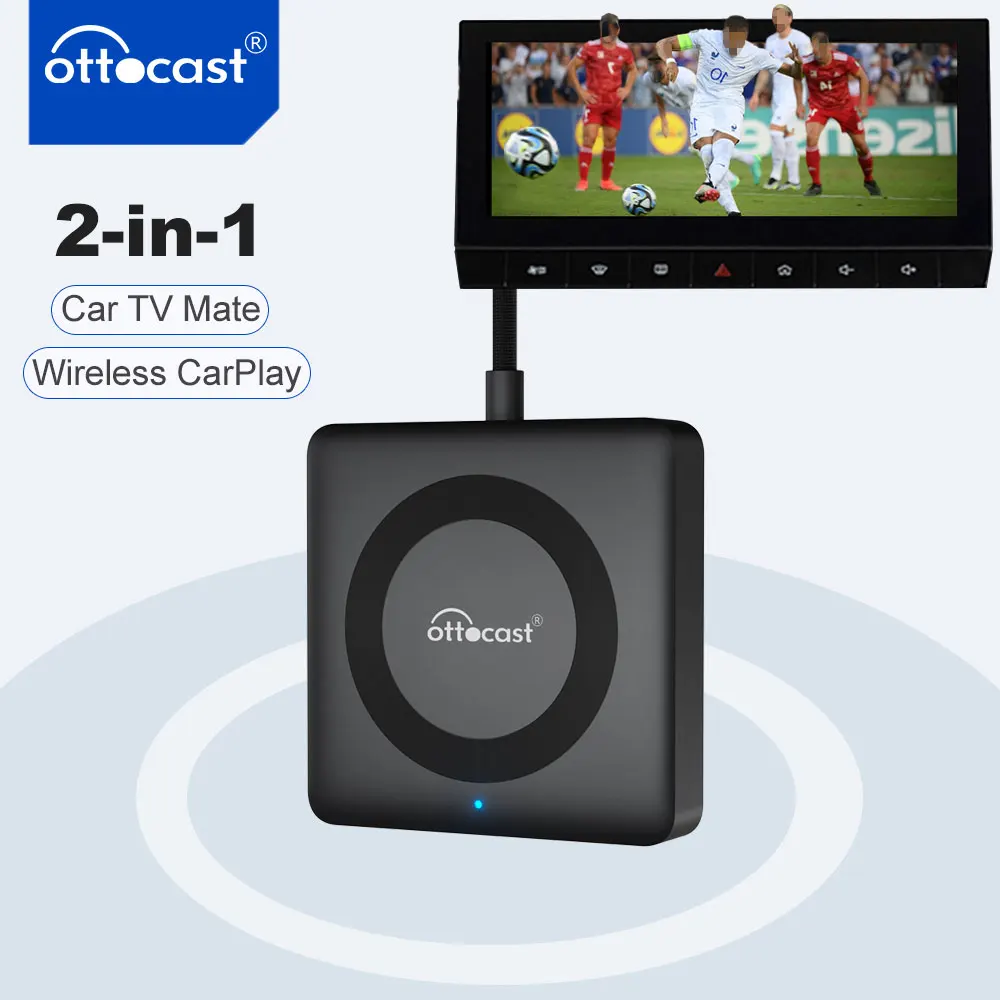 

OTTOCAST Wireless CarPlay Adapter TV Mate Converter for Fire Google TV Stick for OEM Wired CarPlay Car Watch Video Accessories