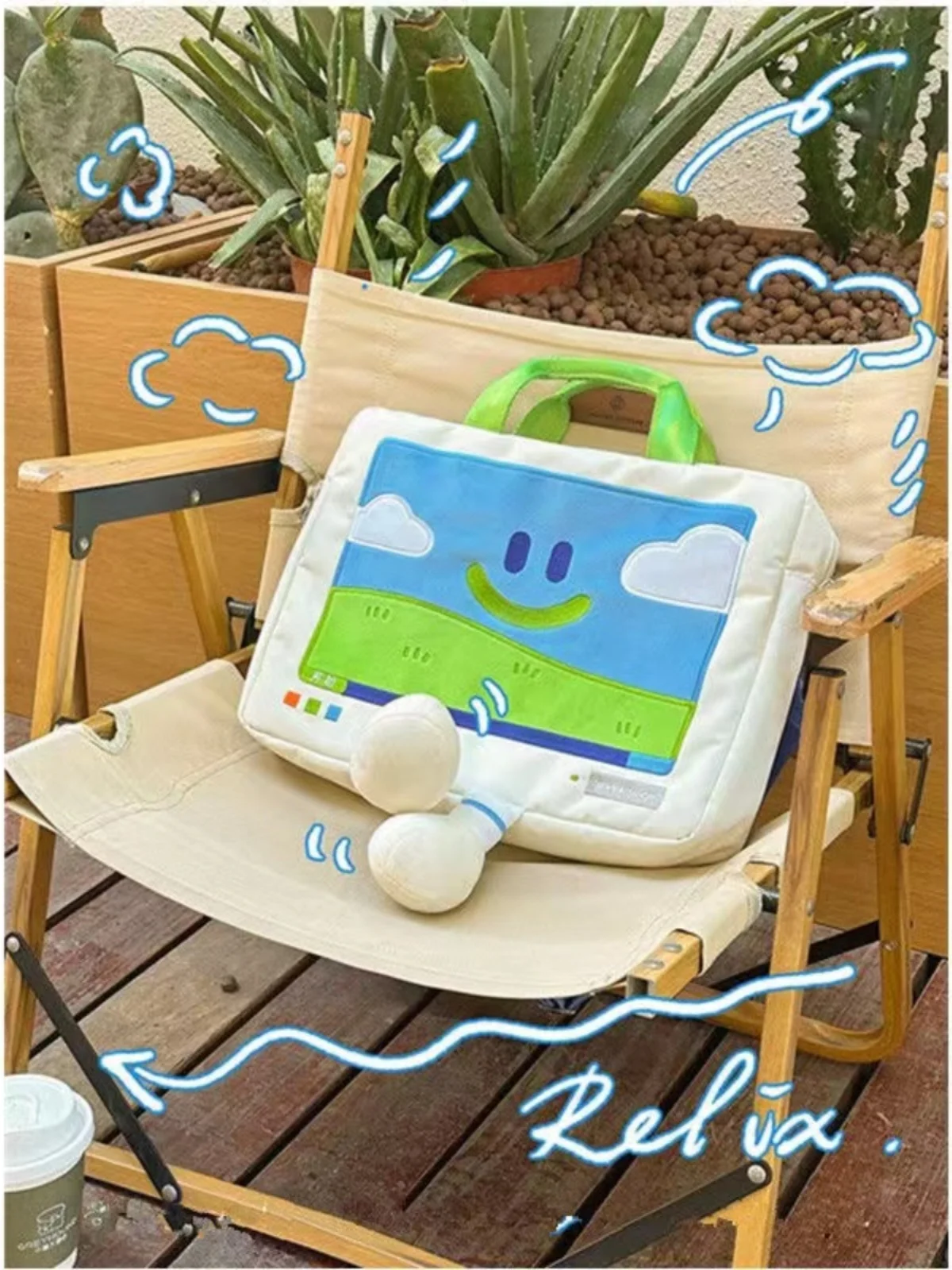 

Симпатичная холщовая сумка, большая емкость, 4-дюймовая сумка-тоут для ноутбука, сумка через плечо для занятий и поездок на работу