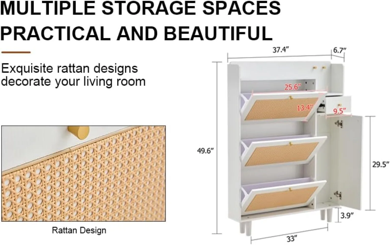 Shoe Storage Cabinet with Flip Drawers, Freestanding Organizer for Entryway, Narrow Shoe Rack Cabinet,Shoe Rack Cabinet