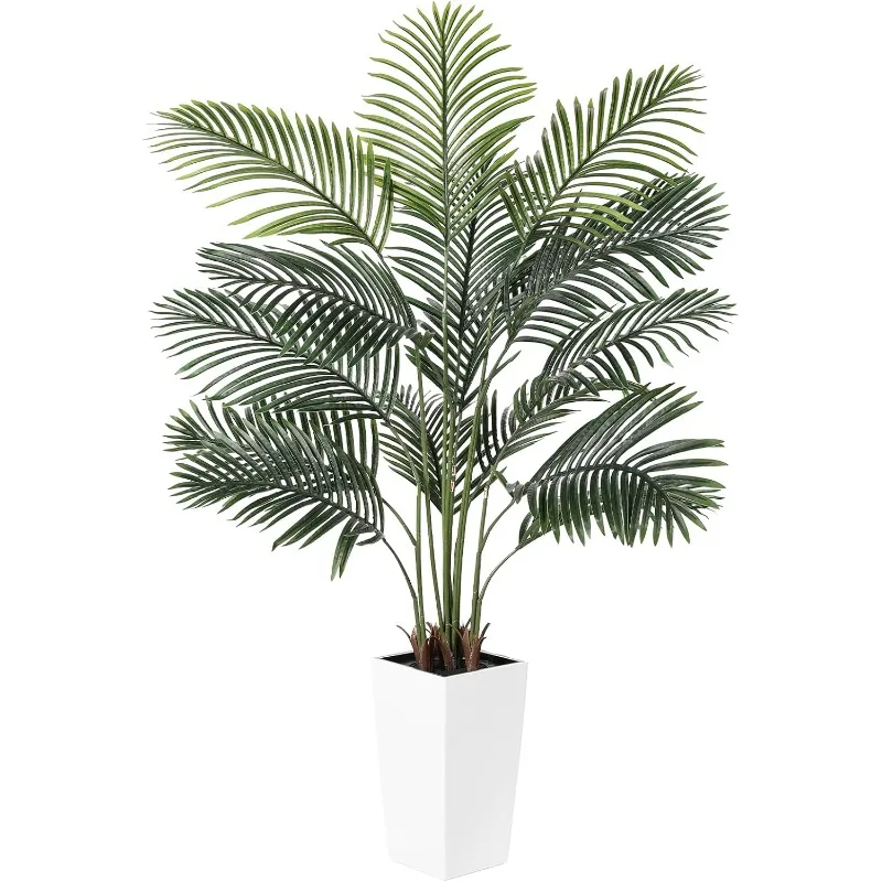 

5.5ft Artificial Palm Tree with Planter-Realistic Artificial Palm Trees Floor Plants with Lifelike Leaves, Fake Potted Silk Palm