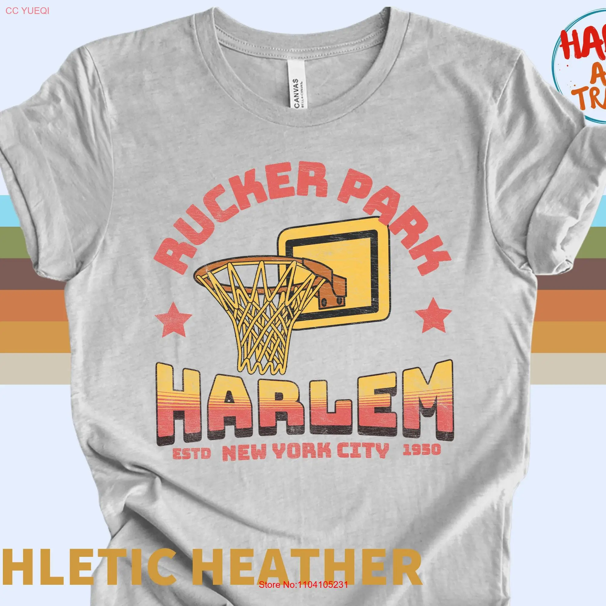 Retro Rucker Park Harlem T Shirt New York SweaT NYC Vintage Travel Souvenir City  long or short sleeves