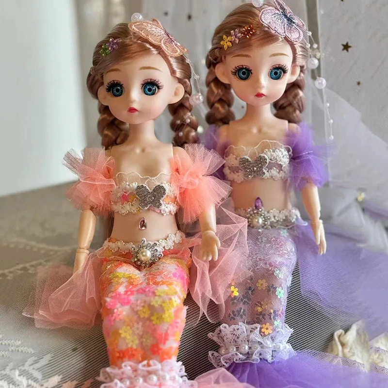 12 pouces sirène princesse Ariel poupée habiller ensemble de jeu avec robes de mariée enfants semblant jouer boîte-cadeau pour anniversaire noël