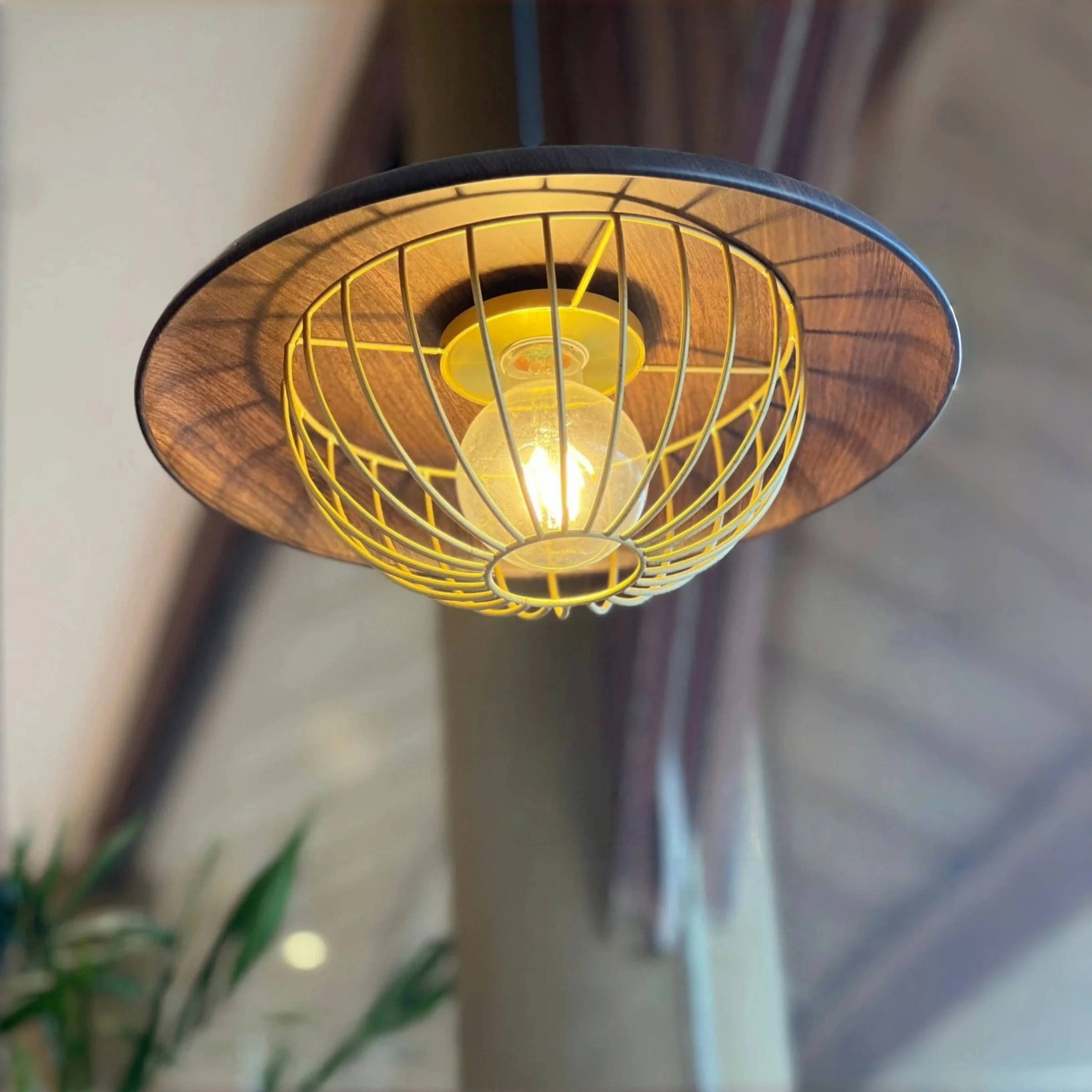 YEBMLP Creative Iron Pendant Lamp Restaurant Bar Cafe Table Walnut Chandelier Indoor Decor Bird Cage Lampshade Hanging Light New