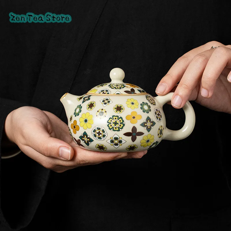 Ru Kiln Datang Baoxiang Xishi Pot Ceramic Teapot Tea Home Kung Fu Tea Set Chinese Filter Tea Infuser Teapot