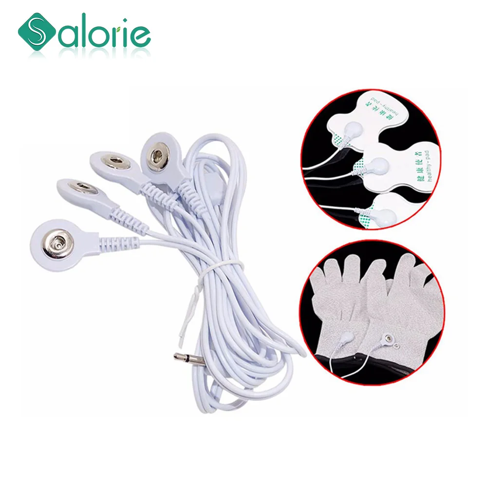 

4/2 Ways Electrode Tens Cable Conductive Line Wire for Electrode Pad Digital Tens Massage Machine Body Meridian Therapy Massager