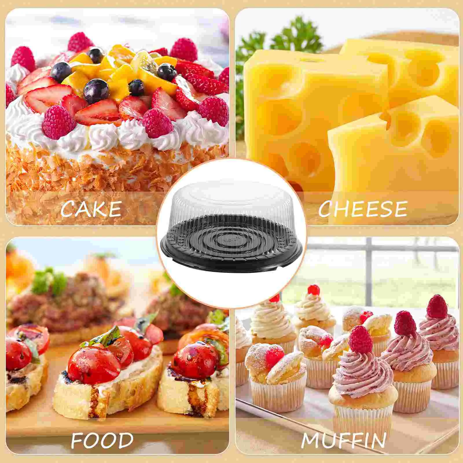 10 Pcs Disposable Cake Box Stand Cupcake Container Plastic Reusable Bakery Boxes With Dome Lids