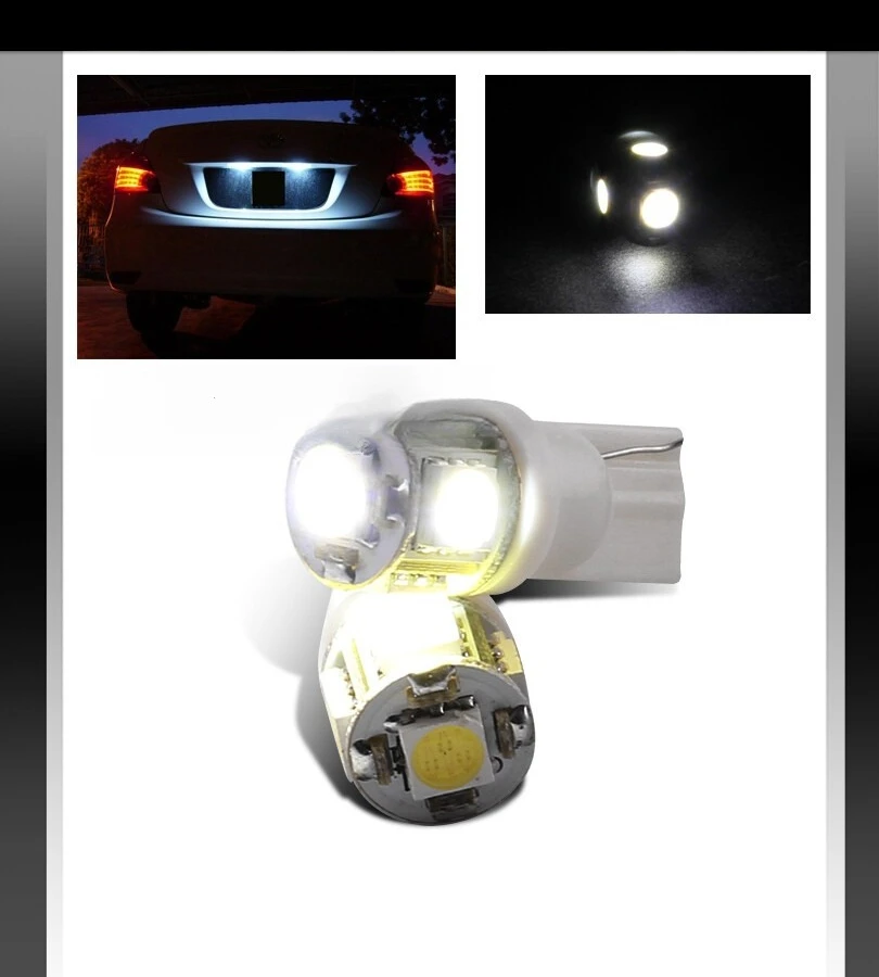 

2 x 5-SMD LED Pure White 168/194/T10/W5W LED Dome Map Interior Light Bulbs New