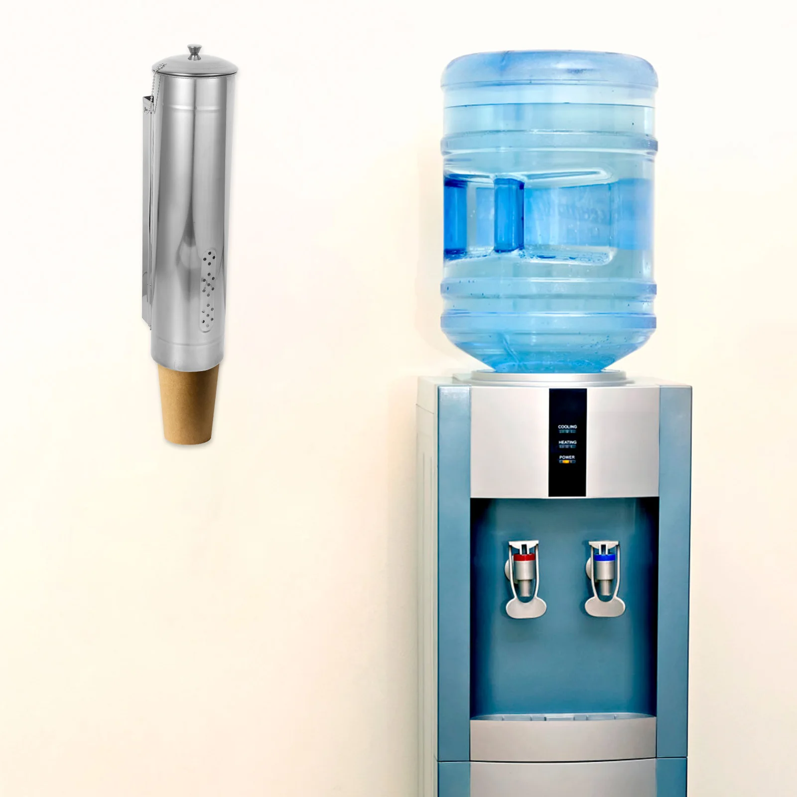 

Stainless Steel Wall Mounted Disposable Paper Cup Dispenser Cup Holder No Punch Plastic Storage Box for Bathroom Office