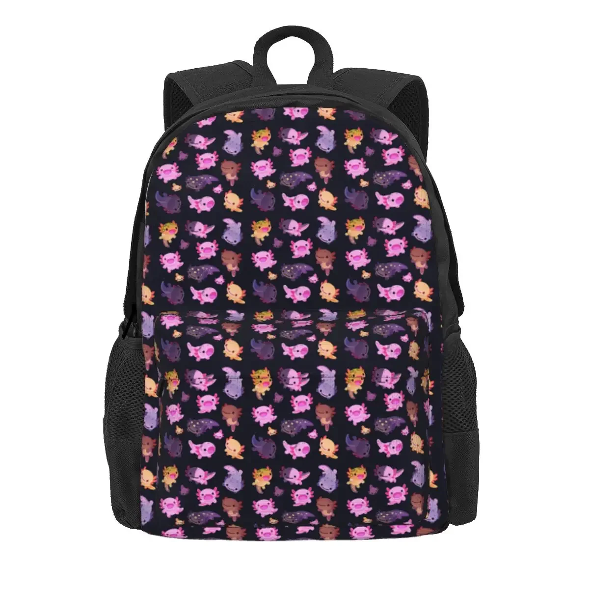 Happy Axolotl Backpack Daypack Large Capacity Children BookBag School Bag Shoulder Bags for Men Women