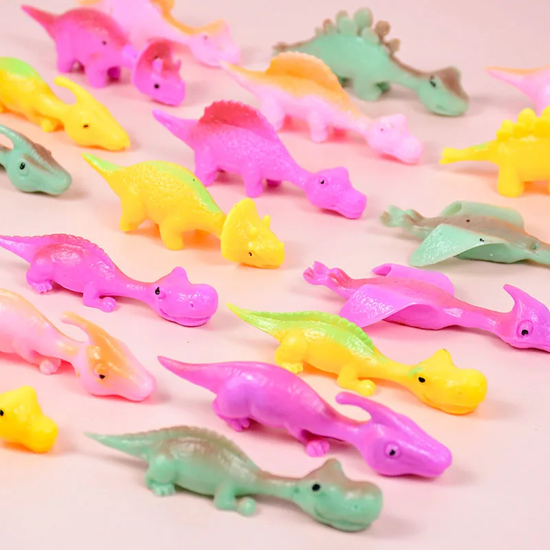 5/10pcs Stretchable Dinosaur Finger Catapult Decompression Toy TPR Turkey Finger Slingshot Birthday Party Favor Fillers Pinata