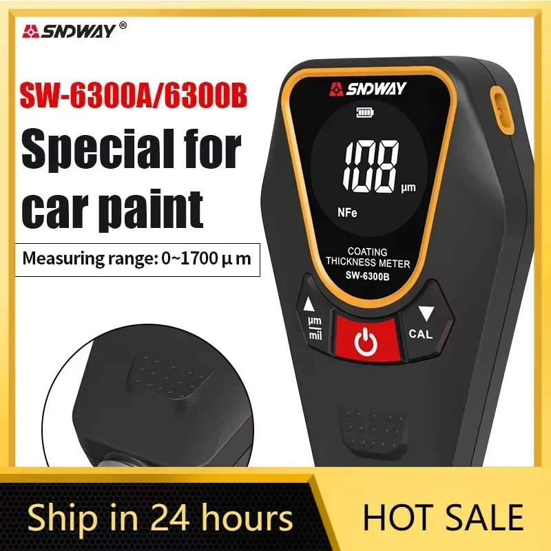 

SNDWAY car paint coating thickness gauge car paint electroplate metal coating thickness tester meter 0-9999um Fe & NFe probe