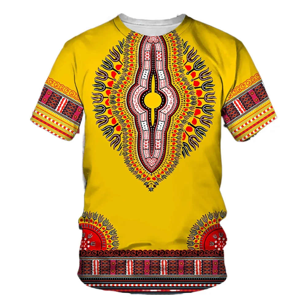 New Summer African Ethnic Style Pattern 3D Print T-Shirts Men Women Tshirt Short Sleeve Oversized Harajuku Tee Top Kid