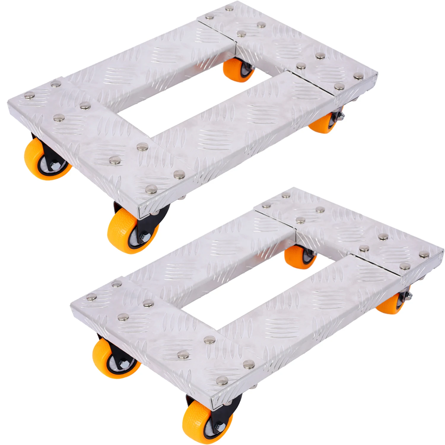 

Heavy Duty Furniture Dolly Trolley Cart 18"x12" Aluminum Frame with 3" TPU Casters & Brake - 2pcs Set