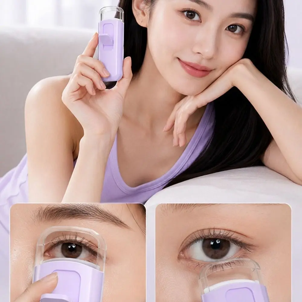 Fast Heating Heated Eyelash Curler Long-Lasting Lift Lightweight Perm Eyelash Curler USB Rechargeable Heat Resistant