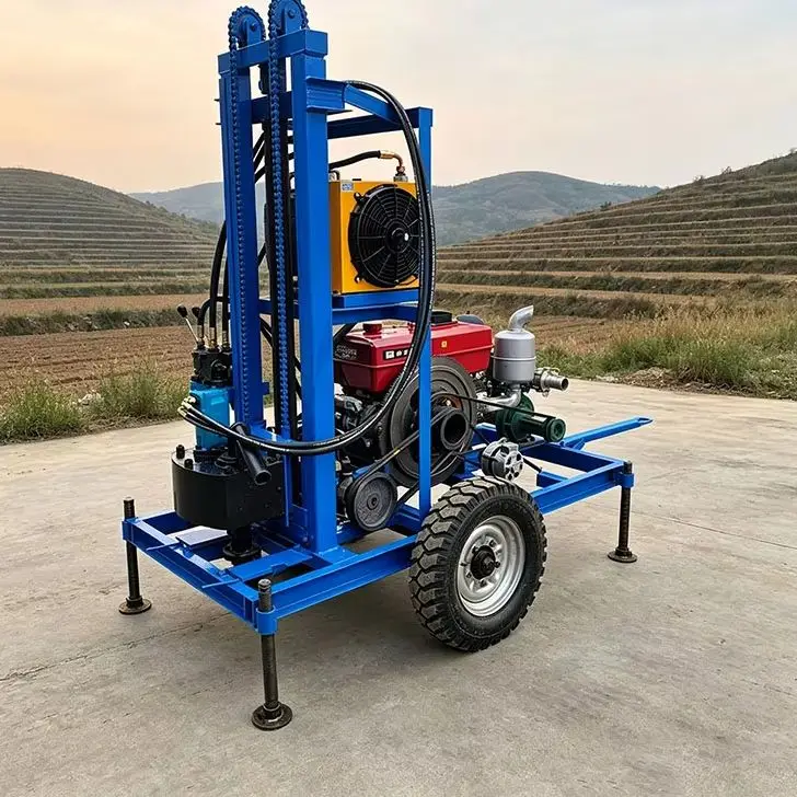 Customized Portable Drill Machine 35HP 150M Wheeled Strong Torque Efficient Fast Penetration Stable Water Well Drilling Rig