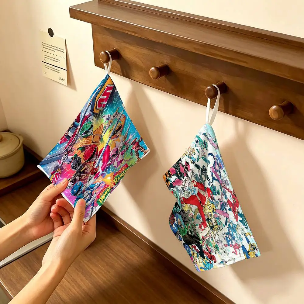 TV M-Mighty Morphin Power Rangers  Multi-scene Polyester Cotton Towel, Hanging Hand Wiping Cloth for Kitchen Bathroom Hotel