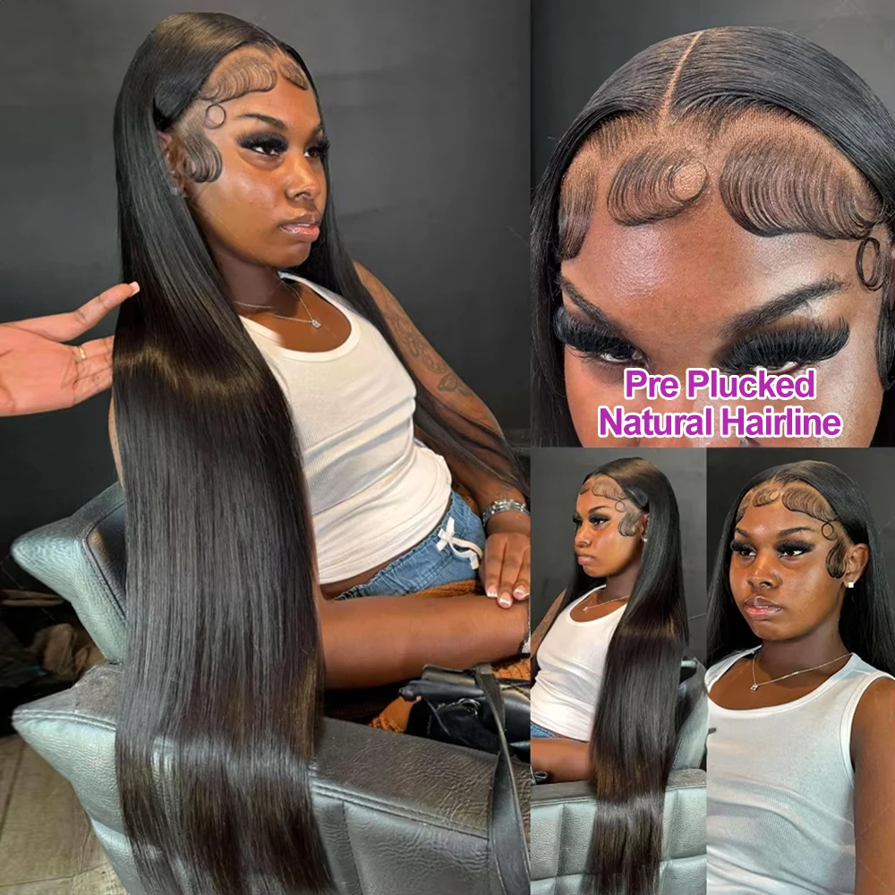 

30 36 дюймов 200 Плотность Прямые бразильские человеческие волосы Парики 13x6 13x4 Hd Парик фронтальной части шнурка Прозрачные парики фронта шнурка для женщин