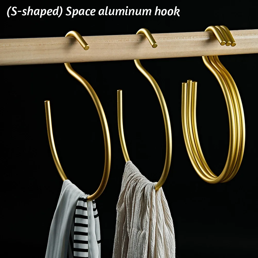 1/5pcs S-Shape Scarf Bag Hook Aluminium Alloy Baseball Cap Organizer Hanger Cap Rack Hat Underwear Storage Holder For Wardrobe