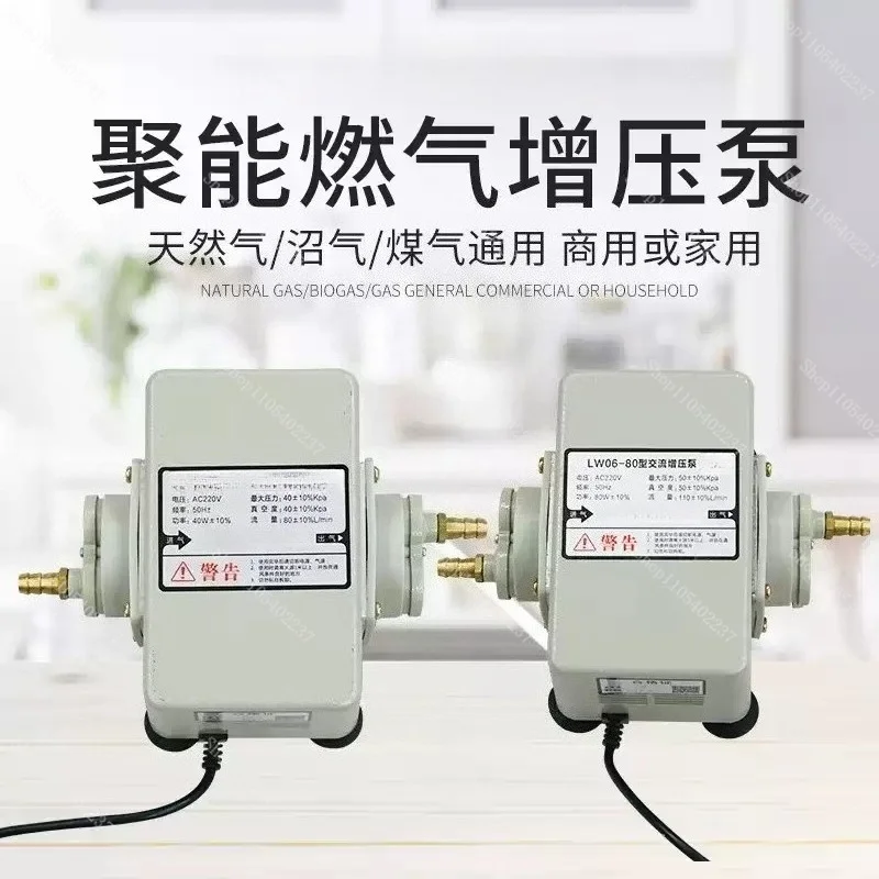 

80W Metal Shell Imported Motor Gas Booster Pump for Restaurant Natural Gas Biogas Line Booster Household Outdoor